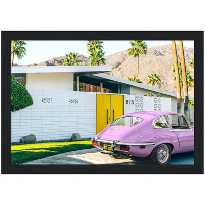 Pink Car in Palm Springs Poster