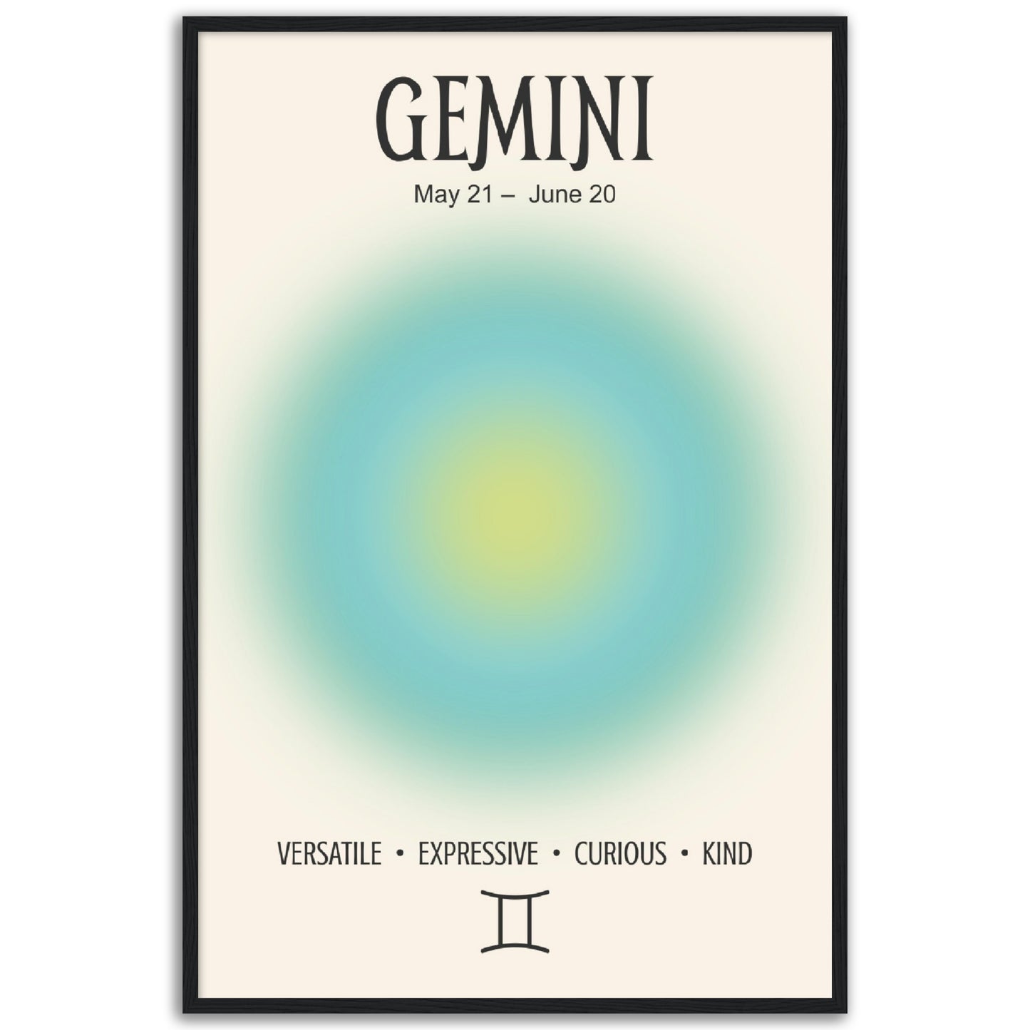 Gemini Positive Aura Zodiac Print