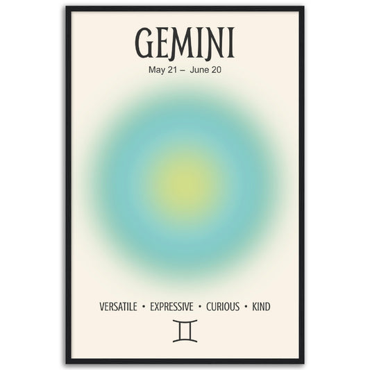 Gemini Positive Aura Zodiac Print