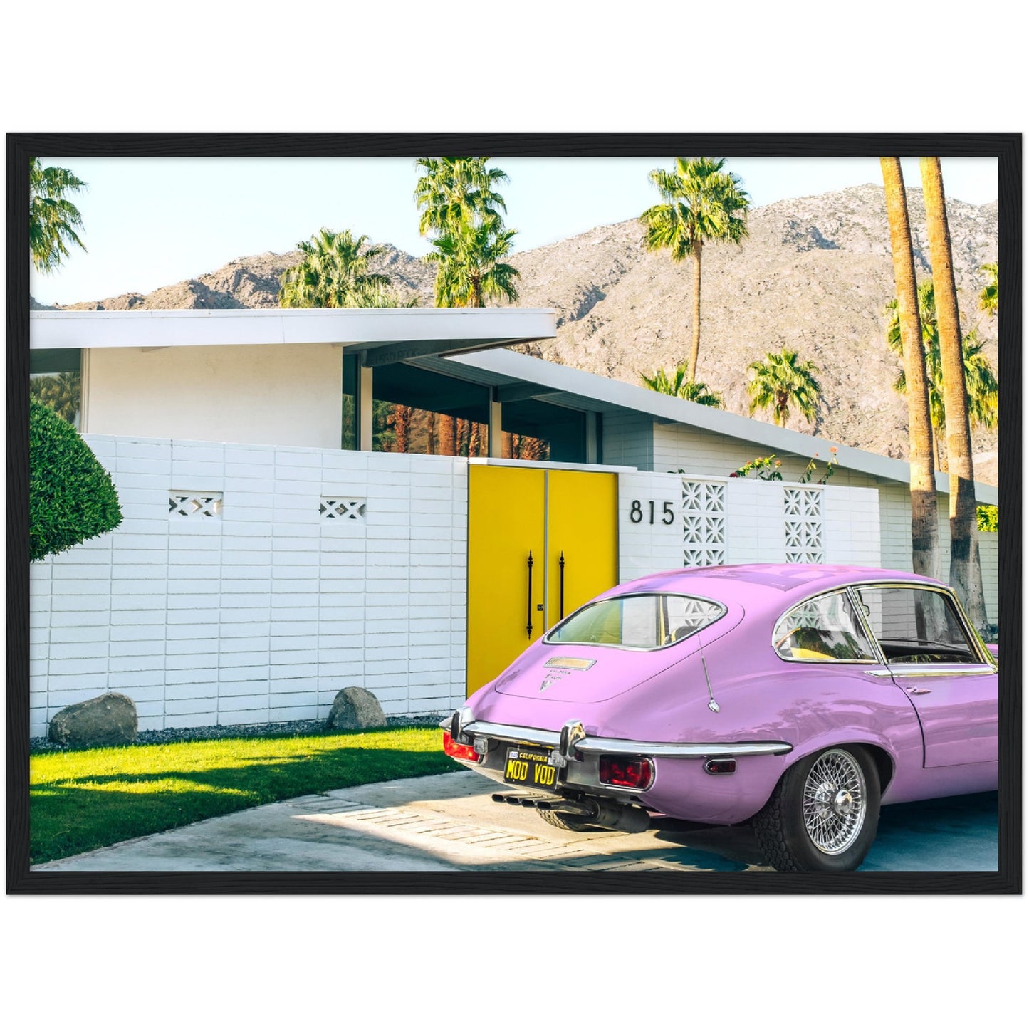 Pink Car in Palm Springs Poster