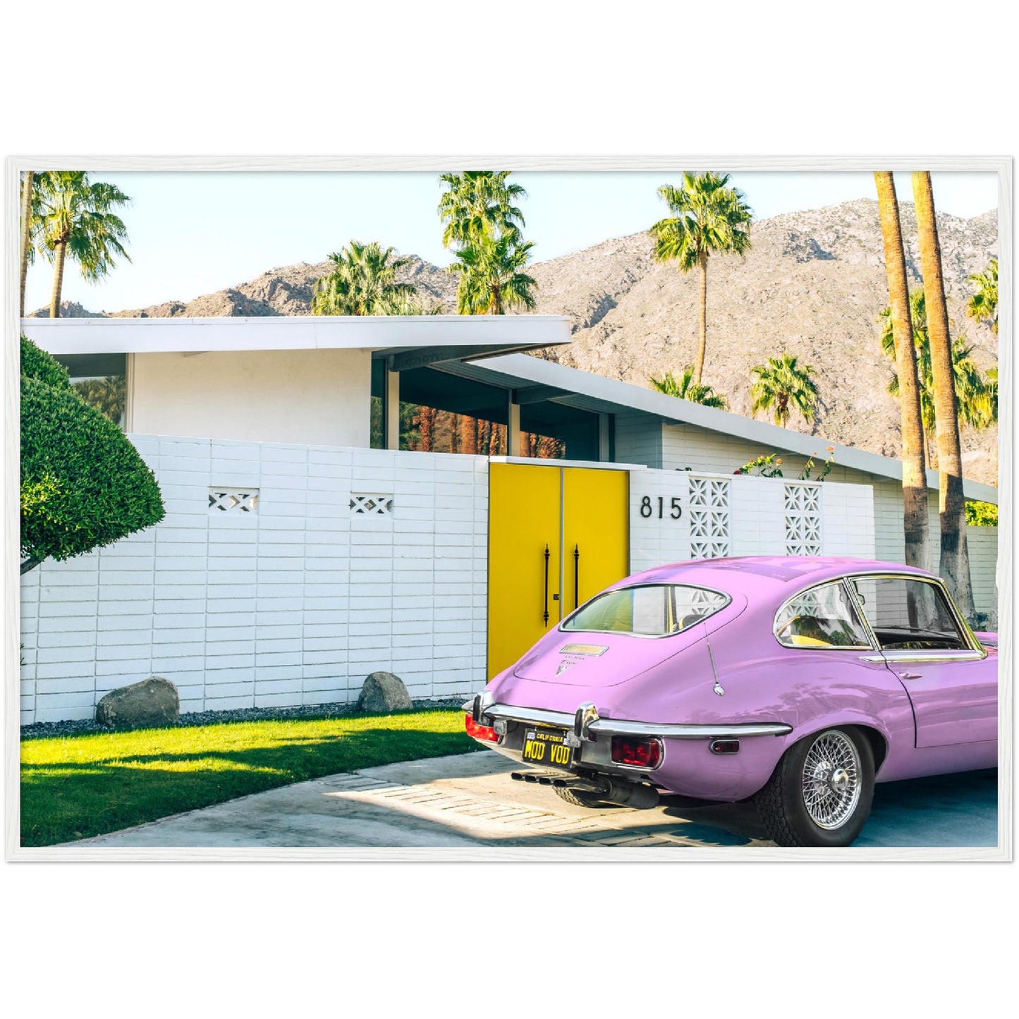 Pink Car in Palm Springs Poster