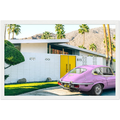 Pink Car in Palm Springs Poster