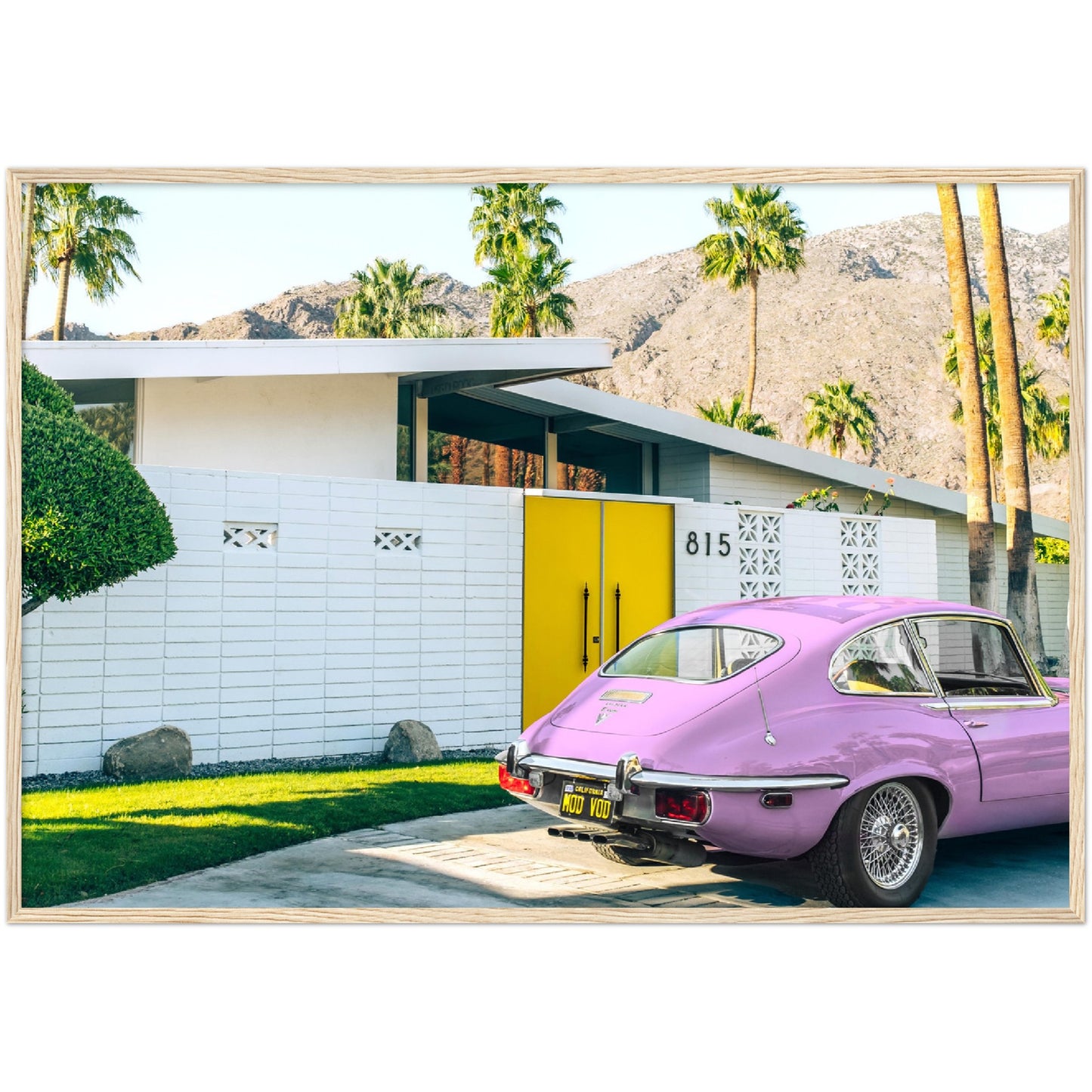 Pink Car in Palm Springs Poster