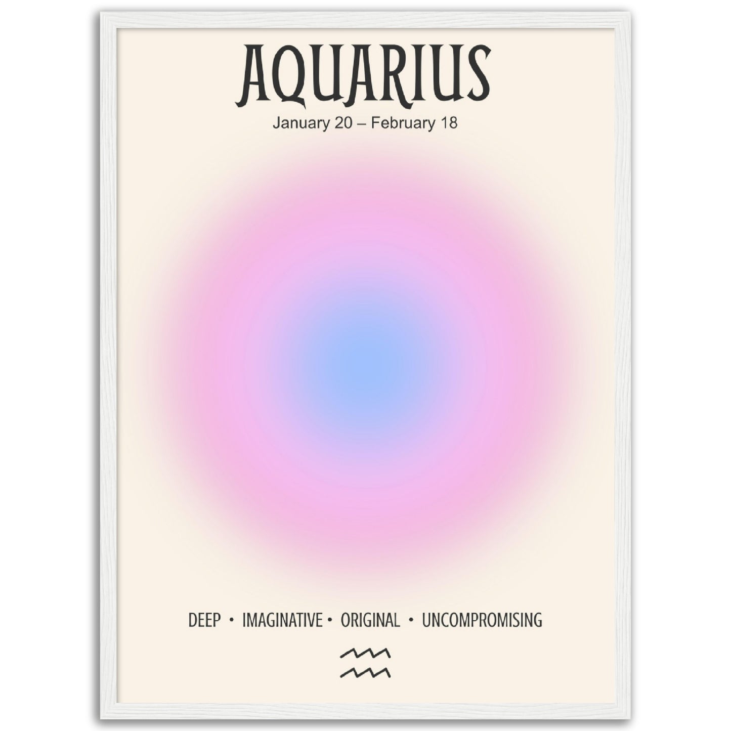 Aquarius Positive Aura Zodiac Print