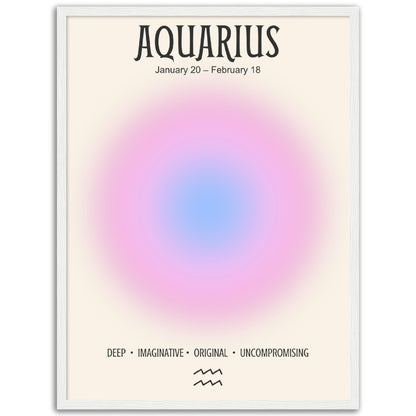 Aquarius Positive Aura Zodiac Print