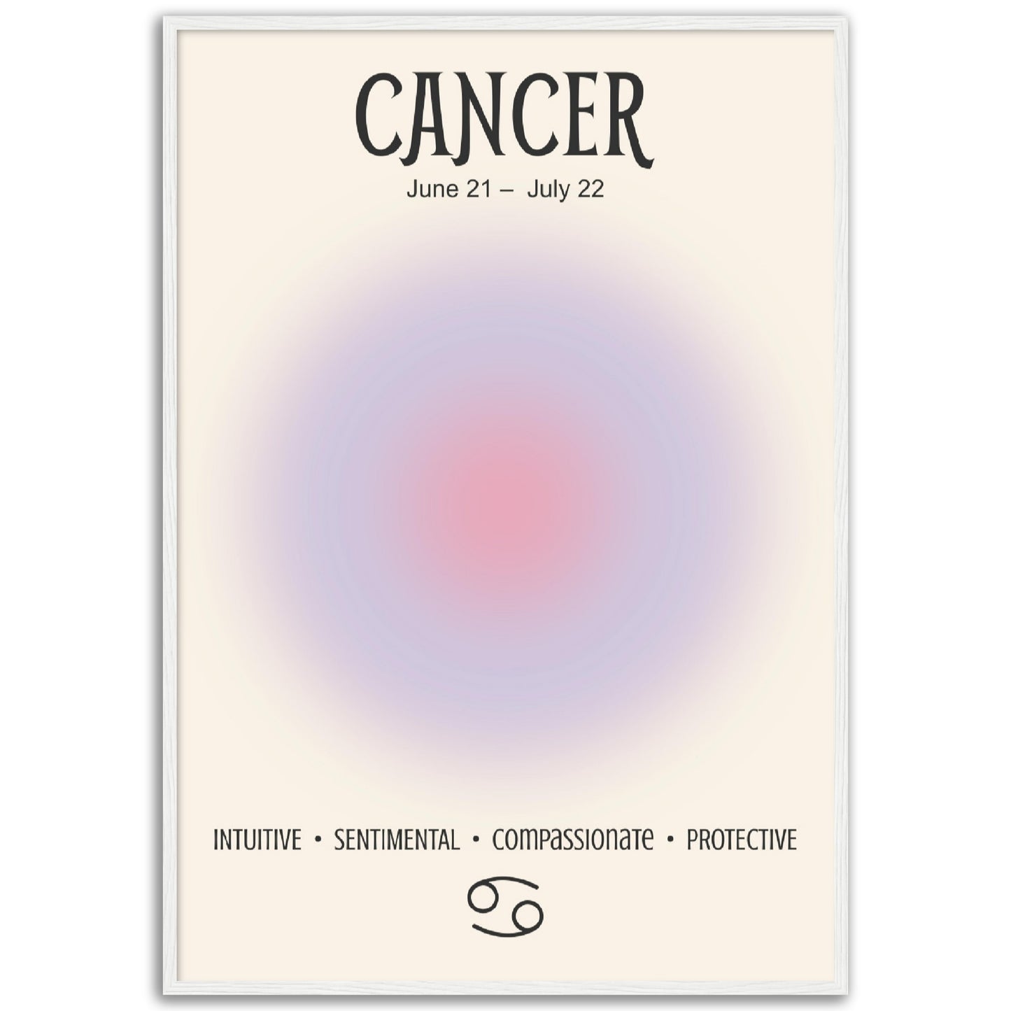 Cancer Positive Aura Zodiac Poster