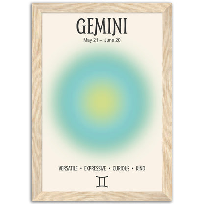 Gemini Positive Aura Zodiac Print