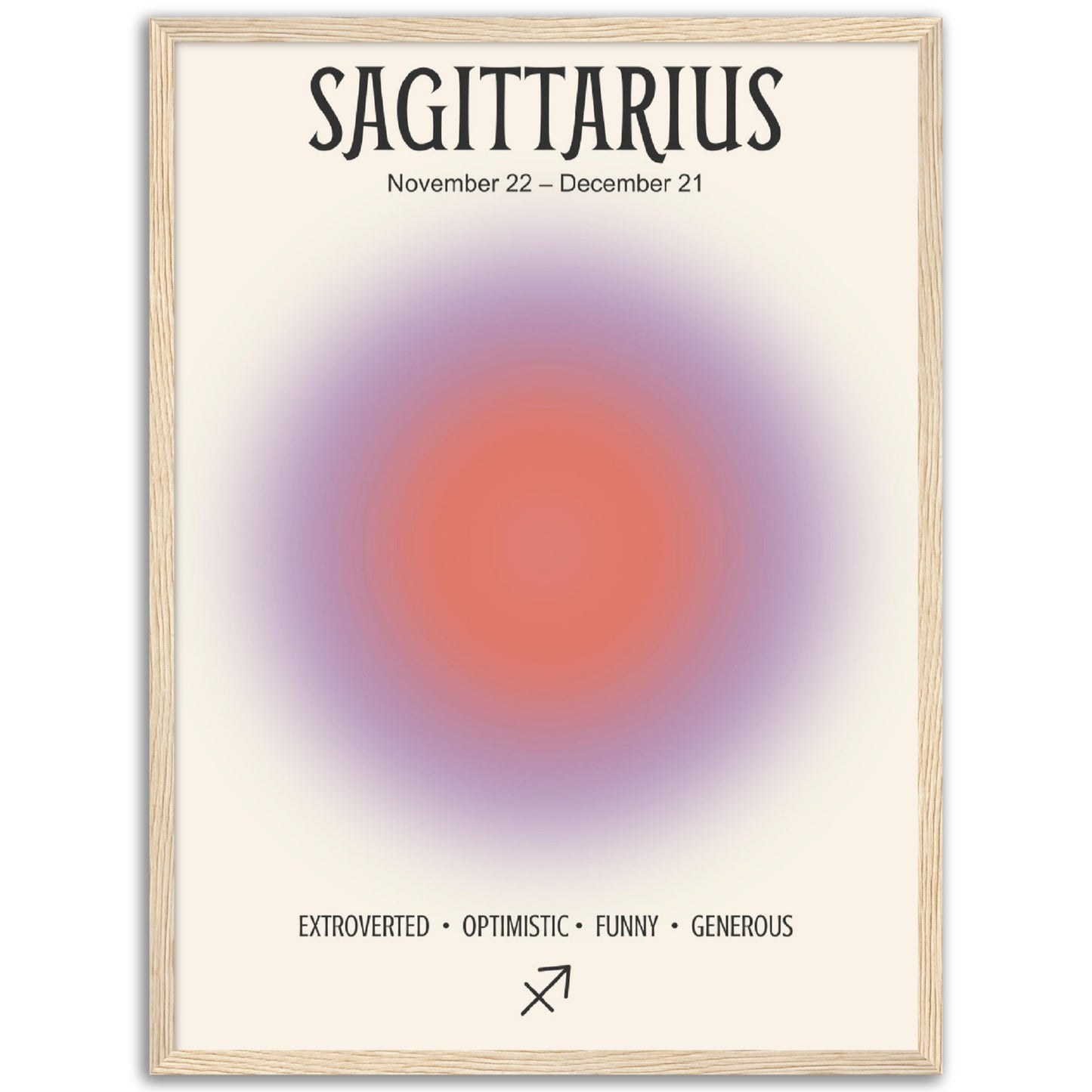 Sagittarius Positive Aura Zodiac Print