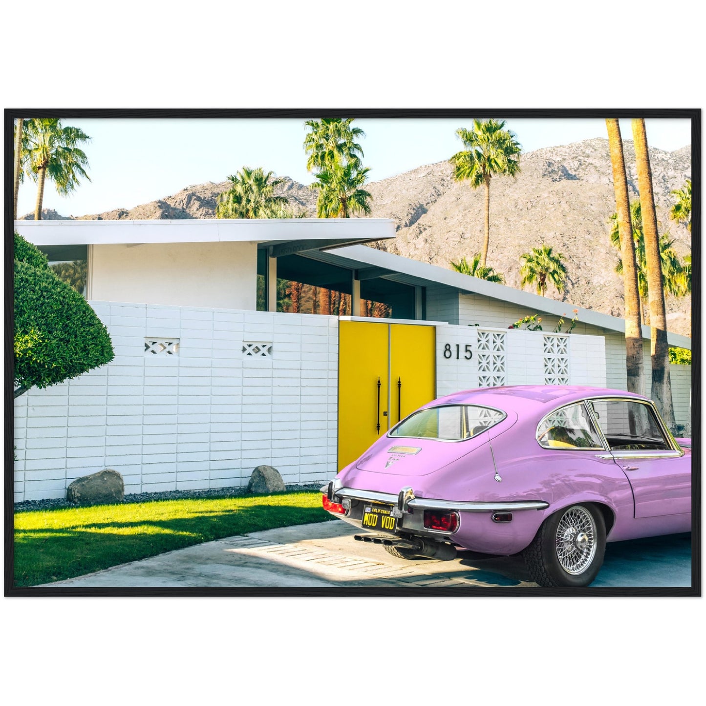 Pink Car in Palm Springs Poster