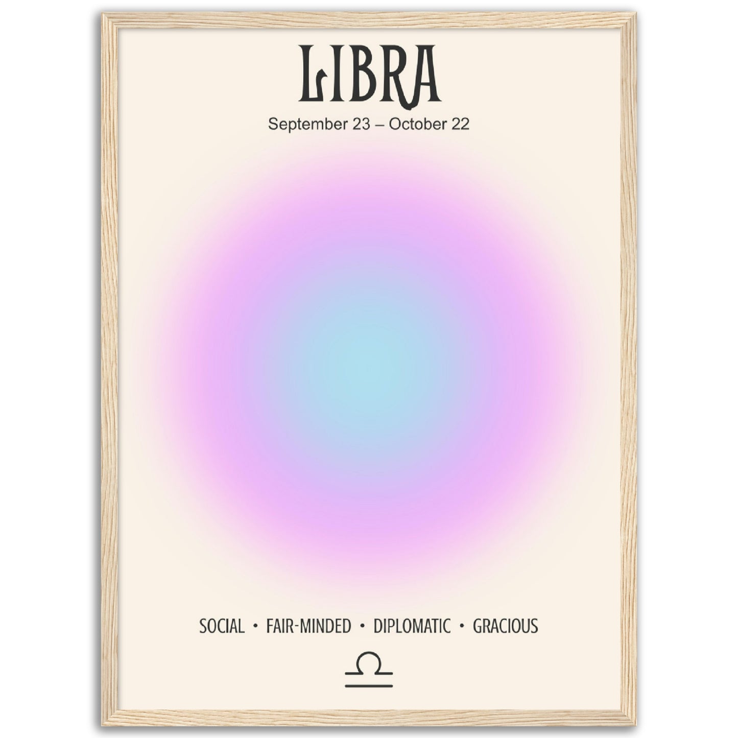 Libra Positive Aura Zodiac Print