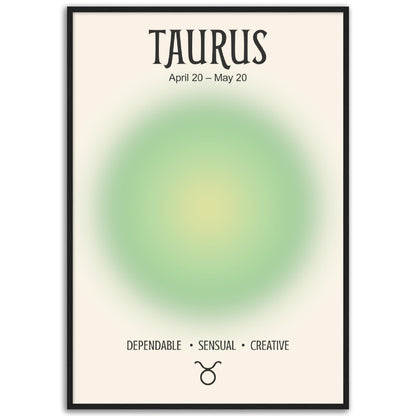 Taurus Positive Aura Zodiac Print