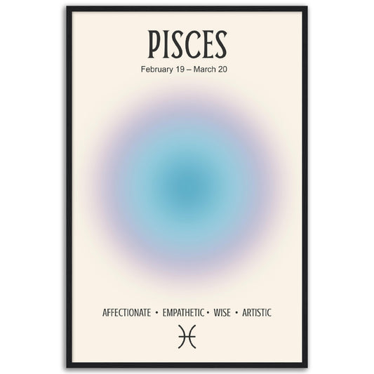 Pisces Positive Aura Zodiac Print