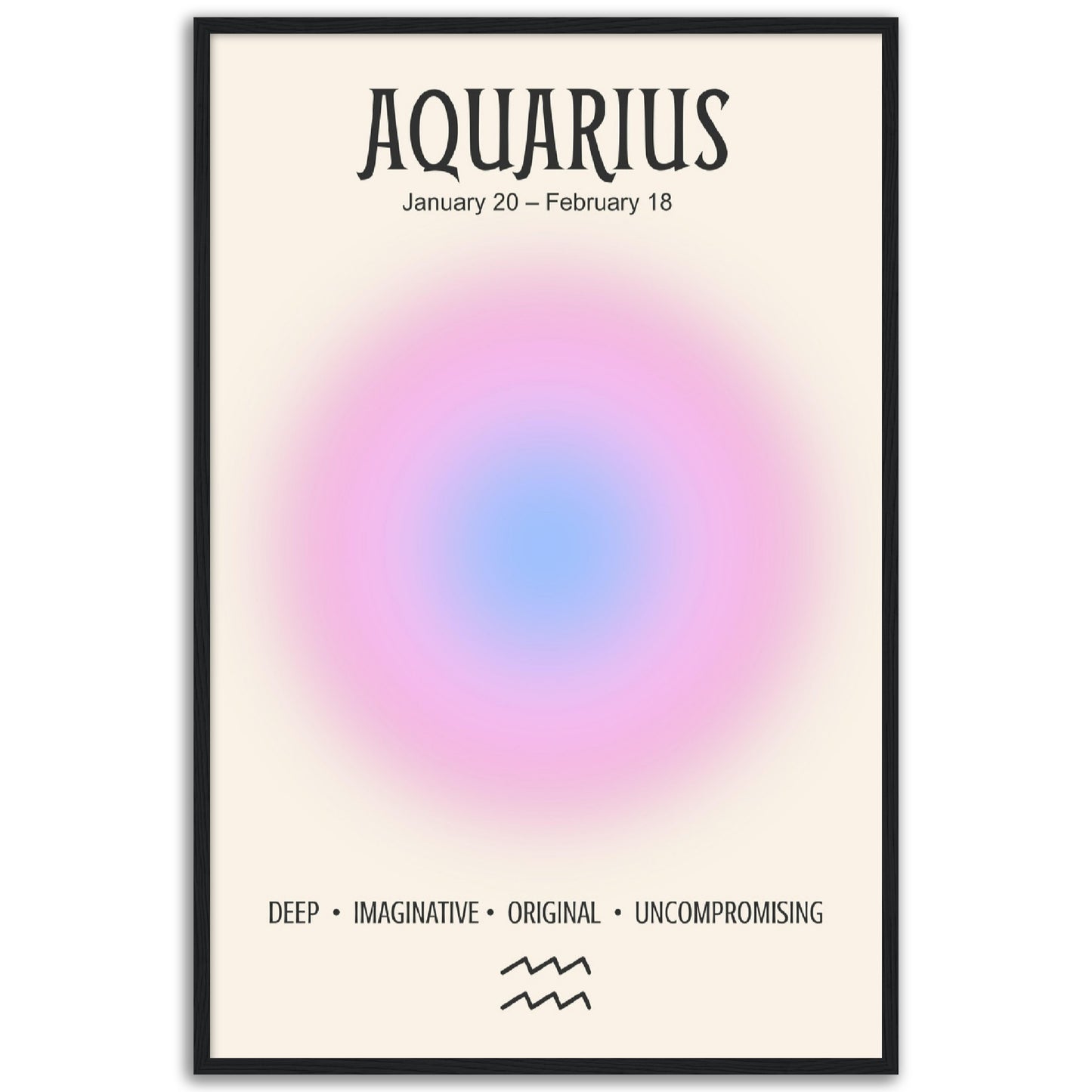 Aquarius Positive Aura Zodiac Print