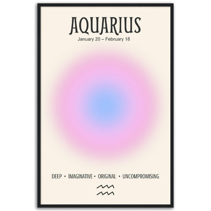 Aquarius Positive Aura Zodiac Print