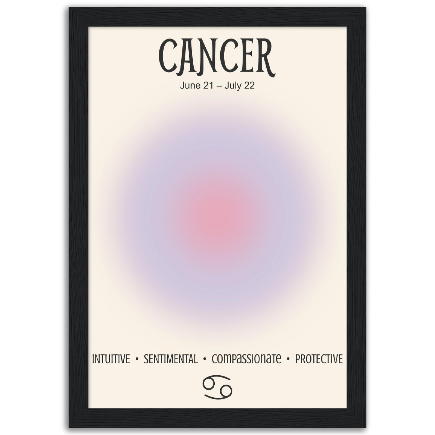 Cancer Positive Aura Zodiac Poster