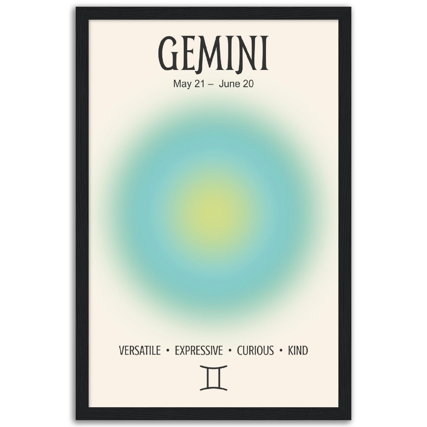 Gemini Positive Aura Zodiac Print