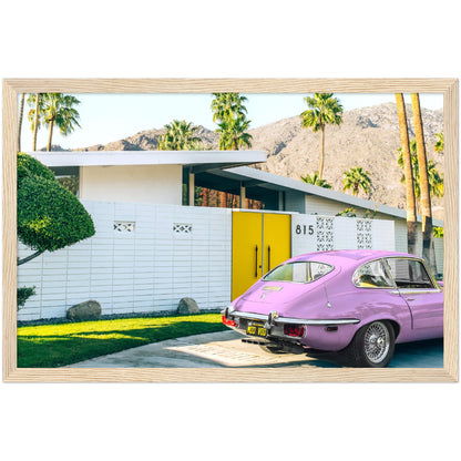 Pink Car in Palm Springs Poster