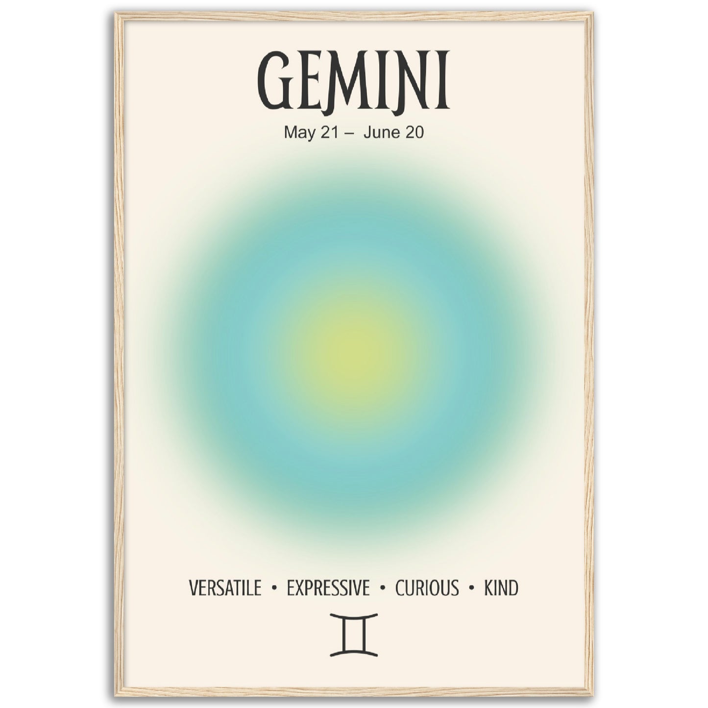 Gemini Positive Aura Zodiac Print