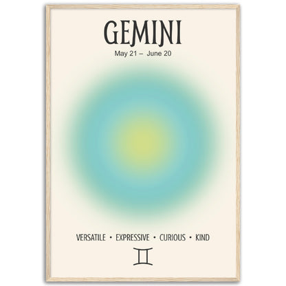 Gemini Positive Aura Zodiac Print