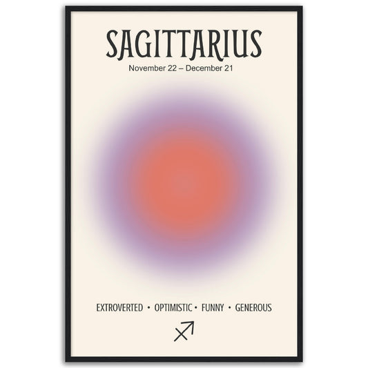 Sagittarius Positive Aura Zodiac Print