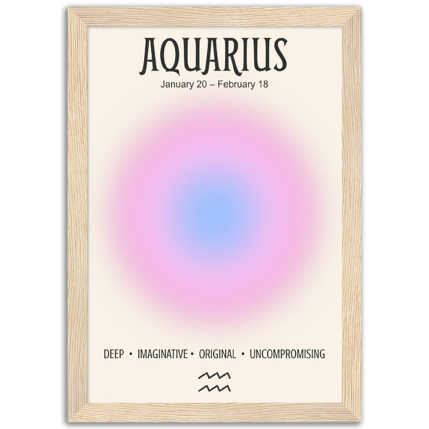 Aquarius Positive Aura Zodiac Print