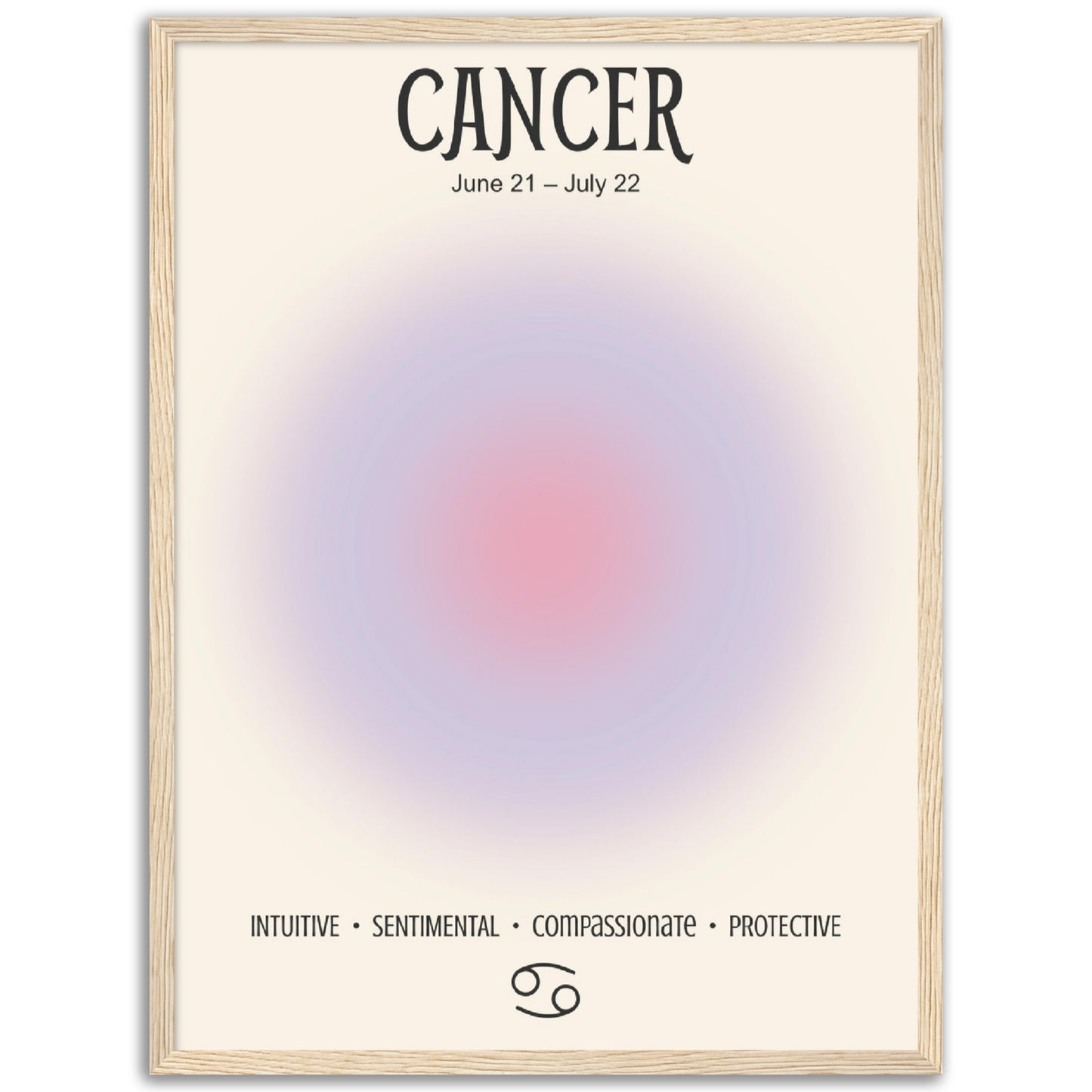 Cancer Positive Aura Zodiac Poster