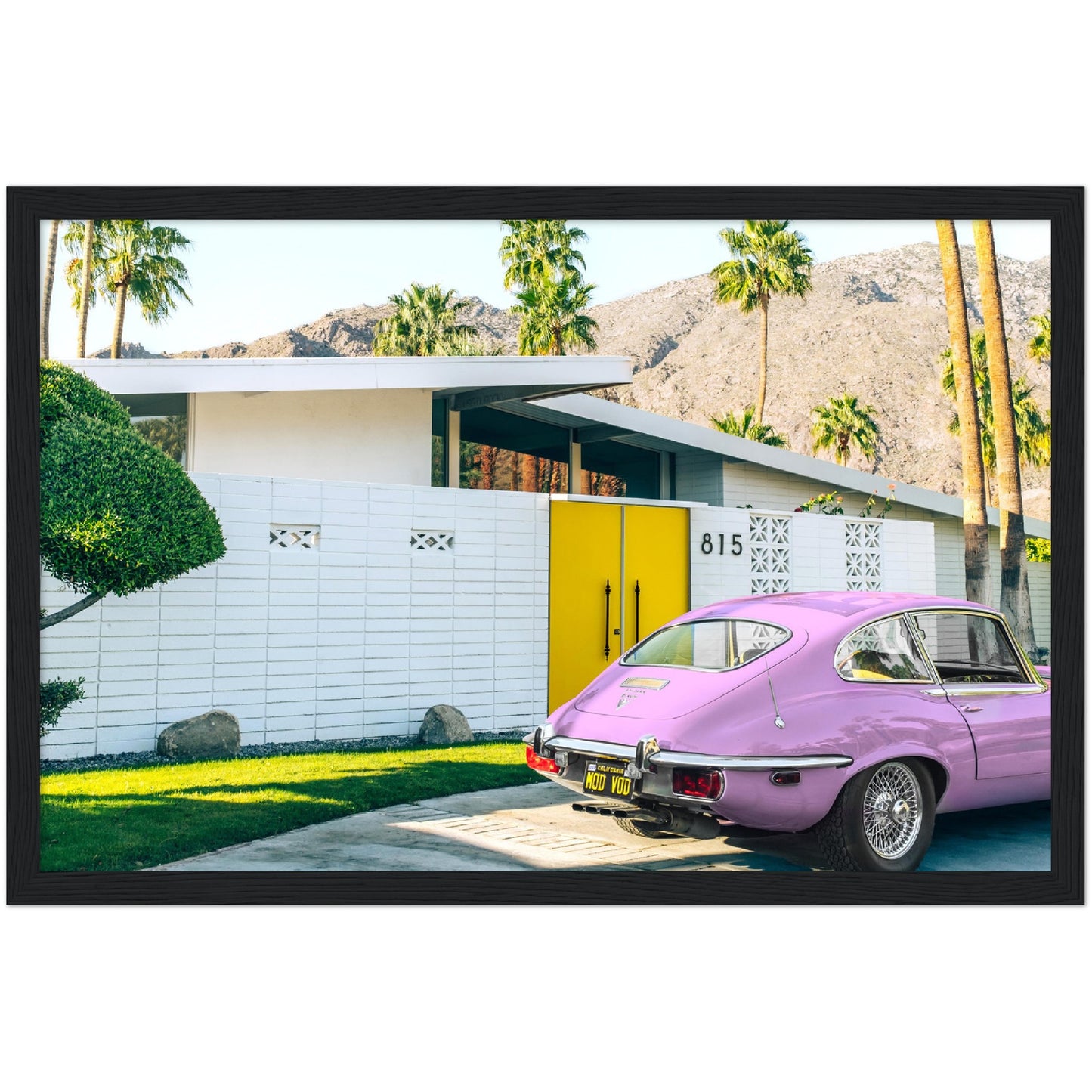 Pink Car in Palm Springs Poster