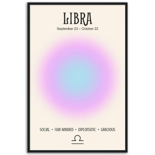 Libra Positive Aura Zodiac Print