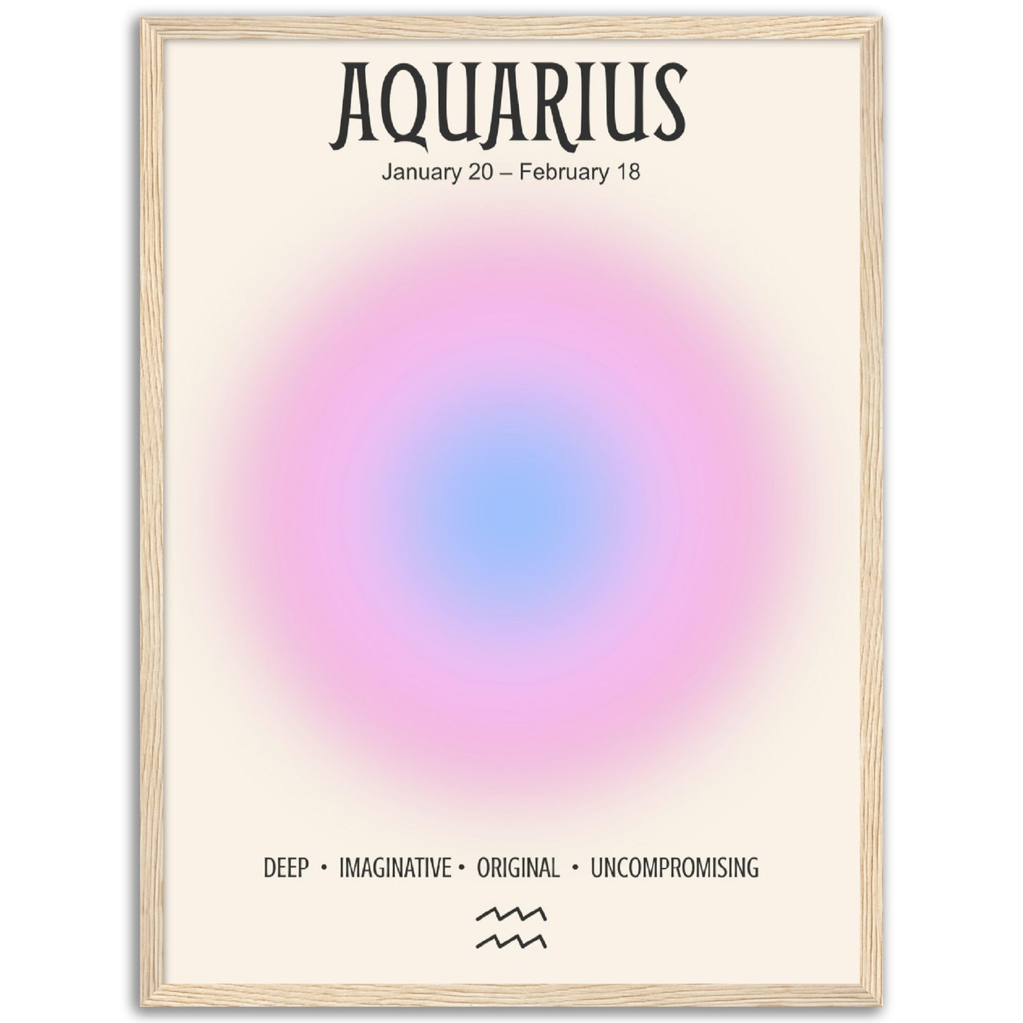 Aquarius Positive Aura Zodiac Print