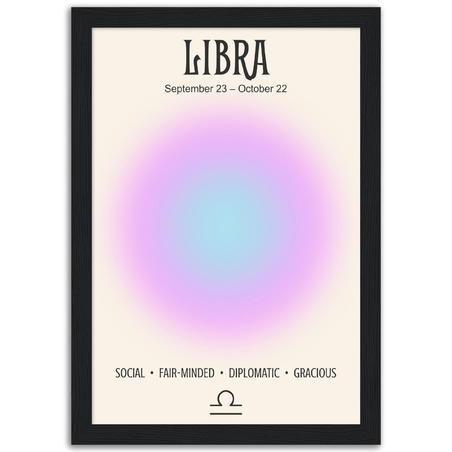 Libra Positive Aura Zodiac Print