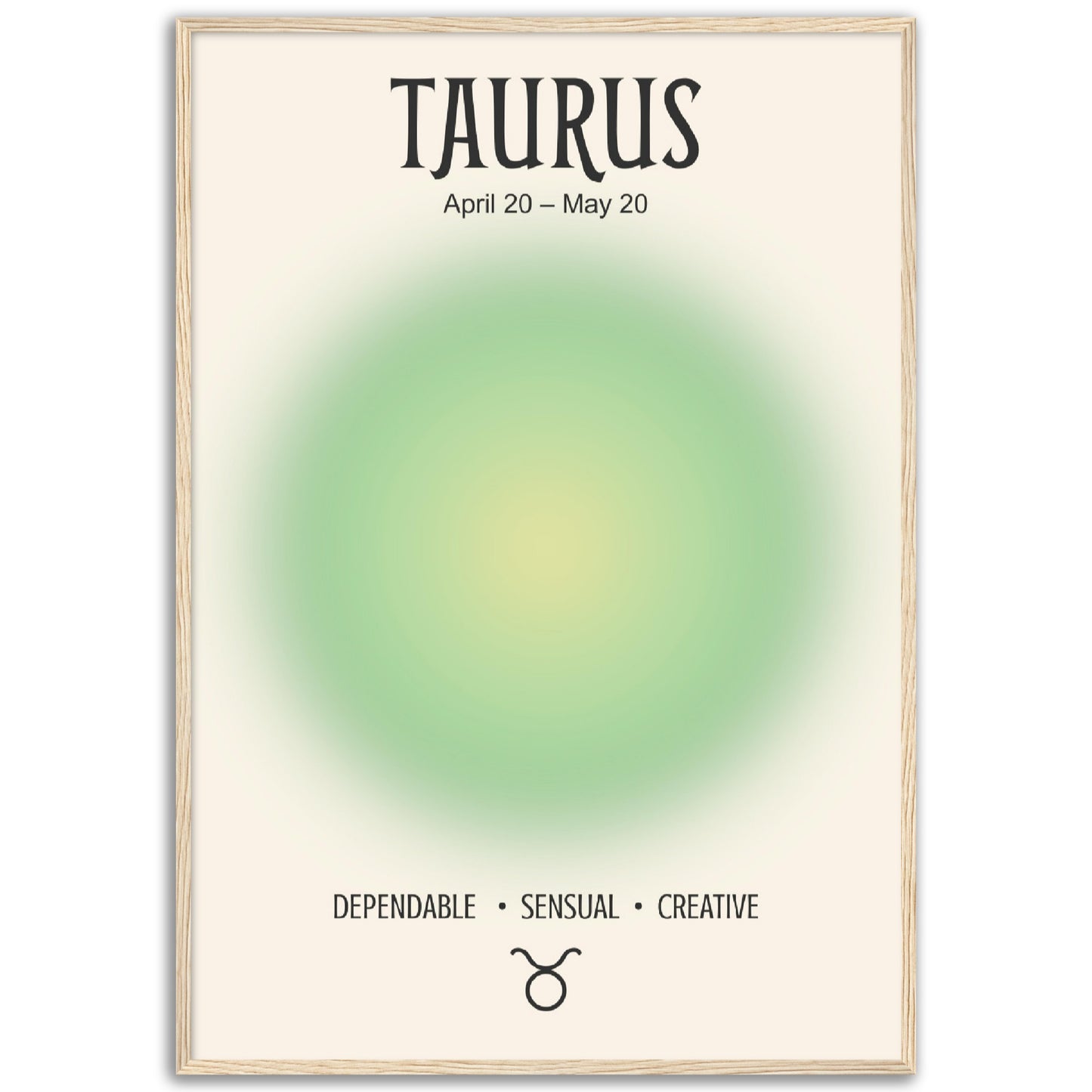 Taurus Positive Aura Zodiac Print